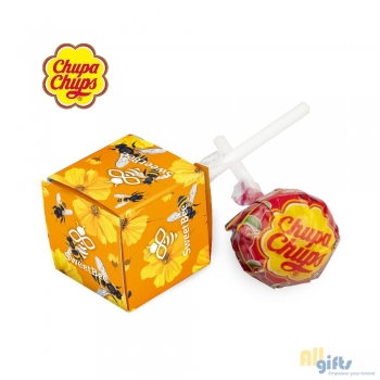 Afbeelding van relatiegeschenk:chupa chups in vierkant doosje
