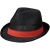 Trilby hoed met lint zwart/ rood