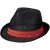 Trilby hoed met lint zwart/ rood