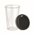 Dubbelwandig glas met deksel (350 ml) zwart