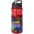 H2O sportfles met tuitdeksel (650 ml) rood/zwart