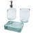 Jabony 3 delige badkamerset van gerecycled glas transparant