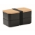 Lunchbox PP bamboe deksel2x400m zwart
