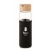 Glazen fles bamboe dop (600 ml) zwart