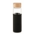 Glazen fles bamboe dop (600 ml) zwart