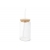 Glas met bamboe deksel & rietje 450 ml transparant