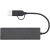 Rise USB 2.0 hub van RCS gerecycled aluminium zwart