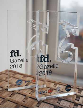 Wij zijn trotse bezitters van een FD Gazelle Award
