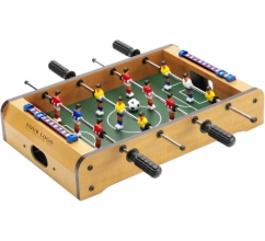 Tafelvoetbal spel met standregistratie en ballen. bedrukken