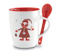 Kerstmok met lepel 250ml bedrukken