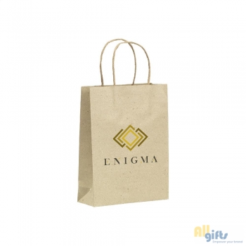 Afbeelding van relatiegeschenk:Leaf It Bag gerecycled graspapier (120 g/m²) M