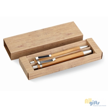 Afbeelding van relatiegeschenk:Bamboe pen en potloodset