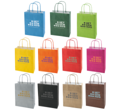 Papieren tas 220 x 310 x 100 mm. gekleurd Papieren tas 220 x 310 x 100 mm. gekleurd bedrukken