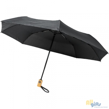 Afbeelding van relatiegeschenk:Bo 21” opvouwbare automatische gerecyclede PET paraplu