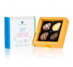 4 chocolade paaseitjes - Happy Easter Chocolade paaseitjes bedrukken