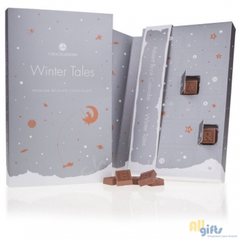 Afbeelding van relatiegeschenk:Adventskalender - Winter Tales ChocoTelegram - Chocolade Adventskalender