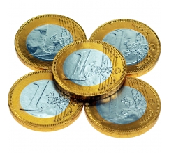 Chocolade munt 1 Euro 3,8 cm bedrukken