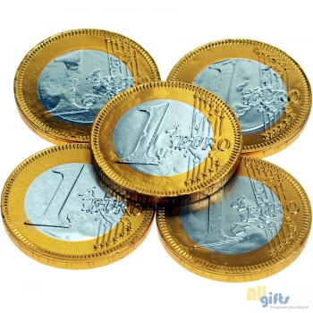 Afbeelding van relatiegeschenk:Chocolade munt 1 Euro 3,8 cm