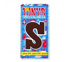 Tony's Chocolonely Puur chocoladeletter, 180 gram bedrukken