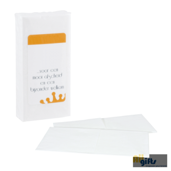 Afbeelding van relatiegeschenk:Pakje met 10 papieren zakdoekjes full colour label