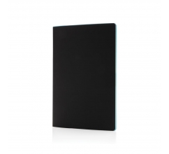 Softcover PU notitieboek met gekleurde accent rand bedrukken