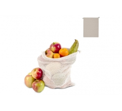 Herbruikbaar groente & fruit zakje OEKO-TEX® katoen ecru 25x30cm bedrukken