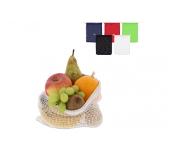 Herbruikbaar groente & fruit zakje OEKO-TEX® katoen 25x30cm bedrukken