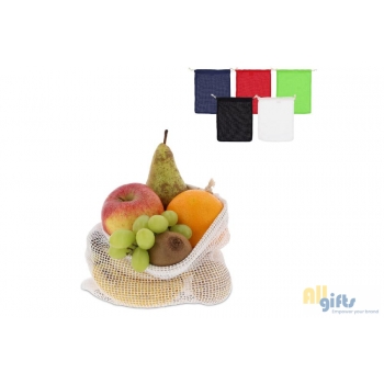 Afbeelding van relatiegeschenk:Herbruikbaar groente & fruit zakje OEKO-TEX® katoen 25x30cm