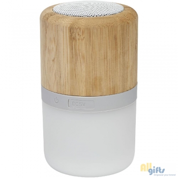 Afbeelding van relatiegeschenk:Aurea bamboe Bluetooth®-speaker met licht