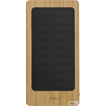 Afbeelding van relatiegeschenk:Bamboe powerbank zonne-energie