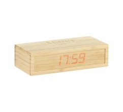 Bamboo Alarm Clock with Wireless Charger oplader bedrukken
