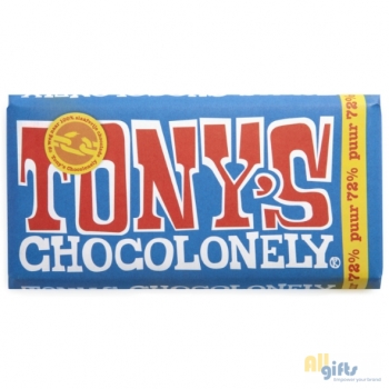 Afbeelding van relatiegeschenk:Tony's Chocolonely Puur chocoladereep 70%, 180 gram