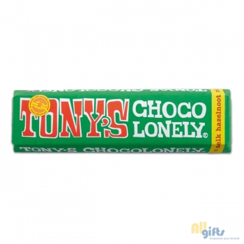 Afbeelding van relatiegeschenk:Tony's Chocolonely Melk-hazelnoot reep, 47 gram