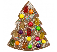 Chocolade Kerstboom met Skittles Chocolade tablet bedrukken