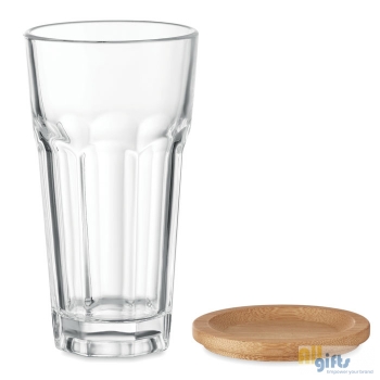 Afbeelding van relatiegeschenk:Glas met bamboe deksel