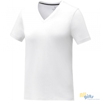 Afbeelding van relatiegeschenk:Somoto Dames T-shirt met V-hals en korte mouwen