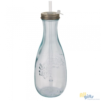 Afbeelding van relatiegeschenk:Polpa gerecyclede glazen fles met rietje