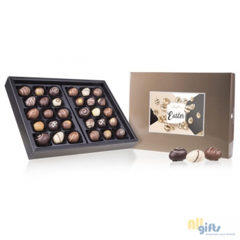 Afbeelding van relatiegeschenk:Easter ChocoPostcard Maxi - Chocolade paaseitjes Chocolade paaseitjes met wenskaart