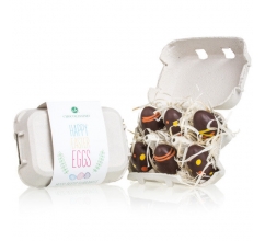 Happy Eggs Sixtet - Chocolade Paaseitjes Chocolade paasfiguurtjes bedrukken