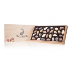 Premiere Maxi - Easter - Chocolade paaseitjes Chocolade paaseitjes in houten kistje bedrukken