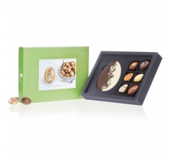 Pasen ChocoPostcard Midi - Chocolade paaseitjes Chocolade tablet met paaseitjes bedrukken