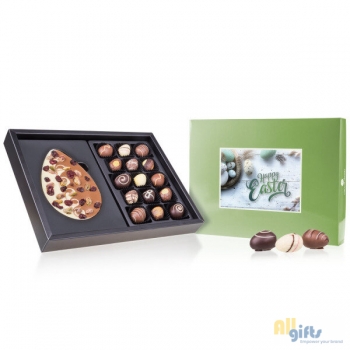 Afbeelding van relatiegeschenk:Easter ChocoPostcard Maxi  - Chocolade paaseitjes Paaseitjes met een wenskaart