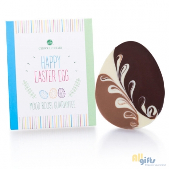 Afbeelding van relatiegeschenk:Happy Easter Tricolor Egg - Chocolade paasei Chocolade paasei