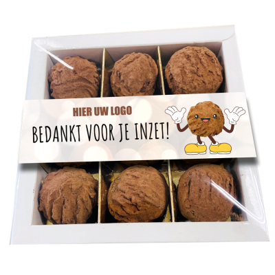 Afbeelding van relatiegeschenk:9 heerlijke roomtruffels in geschenkdoos (incl. banderol)