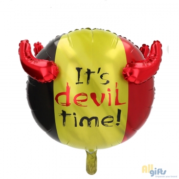 Afbeelding van relatiegeschenk:Folieballon 3D België 'It's Devil Time!' - 56 cm