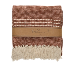 JENS Living Recycled Cotton Plaid Juul Beige bedrukken