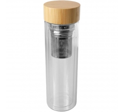 Bailey 400 ml infuusfles van borsilicaatglas met bamboe deksel bedrukken