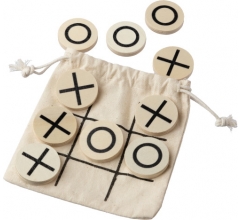 Natuurlijk houten tic-tac-toe spel Waltraud bedrukken