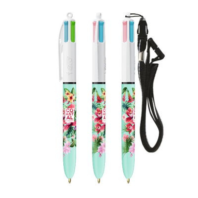 Afbeelding van relatiegeschenk:BIC® 4 Colours Fashion balpen + Lanyard