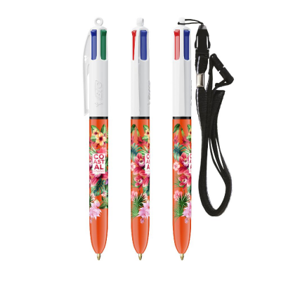 Afbeelding van relatiegeschenk:BIC® 4 Colours Fine balpen + Lanyard